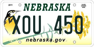 NE license plate XOU450