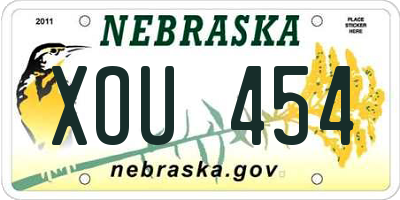 NE license plate XOU454