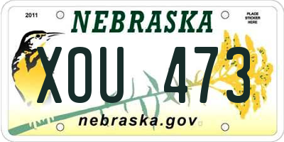 NE license plate XOU473