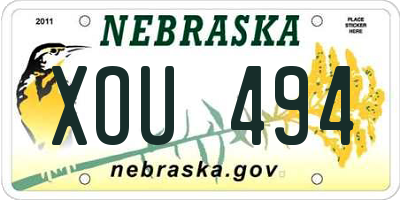 NE license plate XOU494
