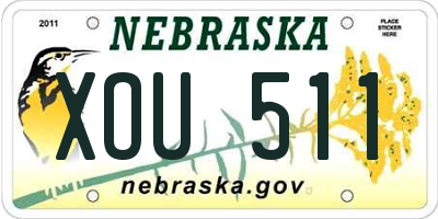 NE license plate XOU511