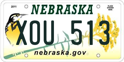NE license plate XOU513