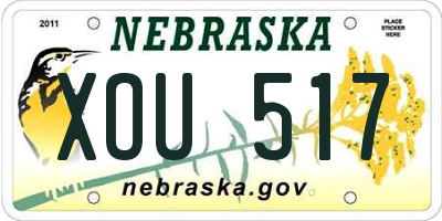 NE license plate XOU517