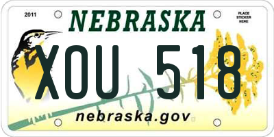 NE license plate XOU518
