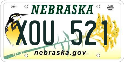 NE license plate XOU521