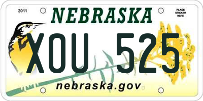 NE license plate XOU525