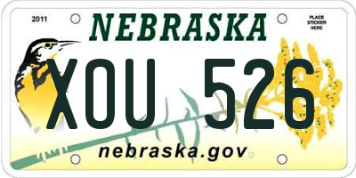 NE license plate XOU526