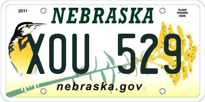 NE license plate XOU529