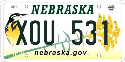 NE license plate XOU531