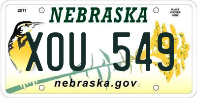 NE license plate XOU549