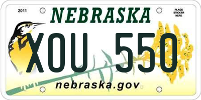 NE license plate XOU550