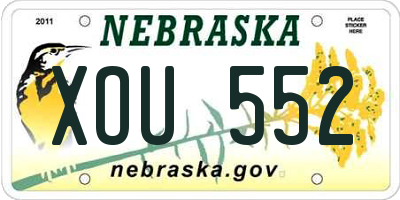 NE license plate XOU552