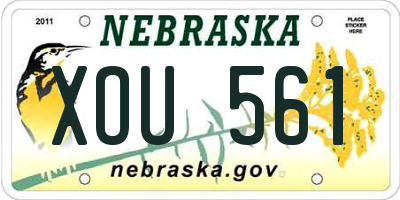 NE license plate XOU561