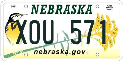 NE license plate XOU571