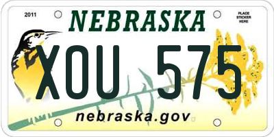 NE license plate XOU575