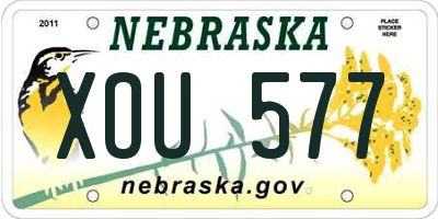 NE license plate XOU577