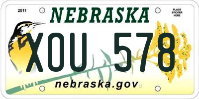 NE license plate XOU578