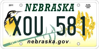 NE license plate XOU581
