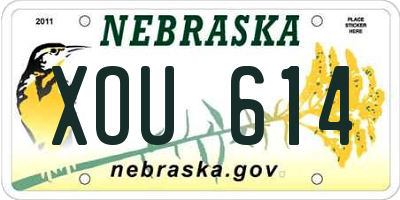 NE license plate XOU614
