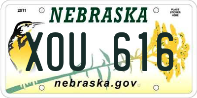 NE license plate XOU616