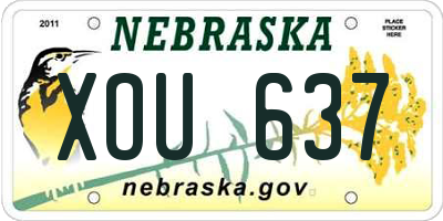 NE license plate XOU637