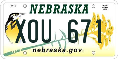 NE license plate XOU671