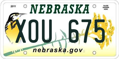 NE license plate XOU675