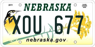 NE license plate XOU677