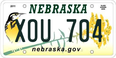 NE license plate XOU704