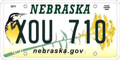 NE license plate XOU710