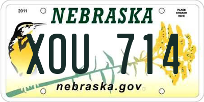 NE license plate XOU714