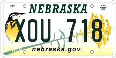 NE license plate XOU718
