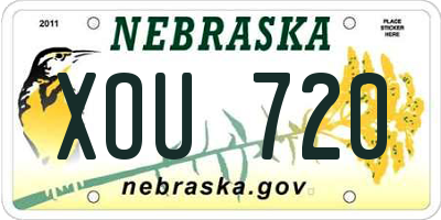 NE license plate XOU720