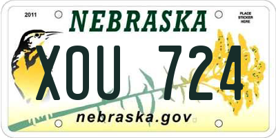 NE license plate XOU724