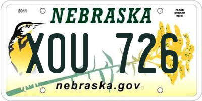 NE license plate XOU726