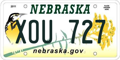NE license plate XOU727