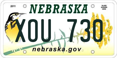 NE license plate XOU730