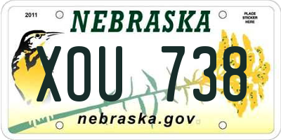 NE license plate XOU738