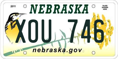 NE license plate XOU746