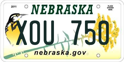 NE license plate XOU750