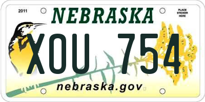 NE license plate XOU754