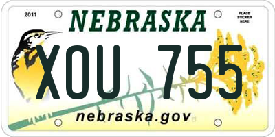 NE license plate XOU755