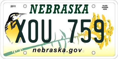 NE license plate XOU759