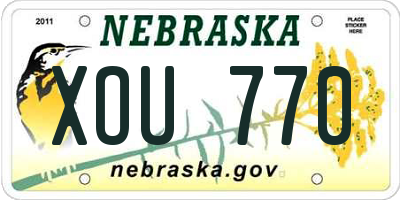 NE license plate XOU770