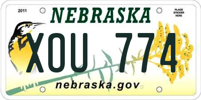 NE license plate XOU774