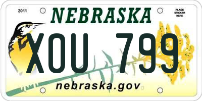 NE license plate XOU799