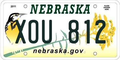 NE license plate XOU812