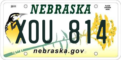 NE license plate XOU814