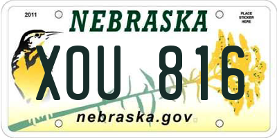 NE license plate XOU816