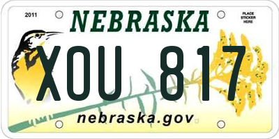 NE license plate XOU817